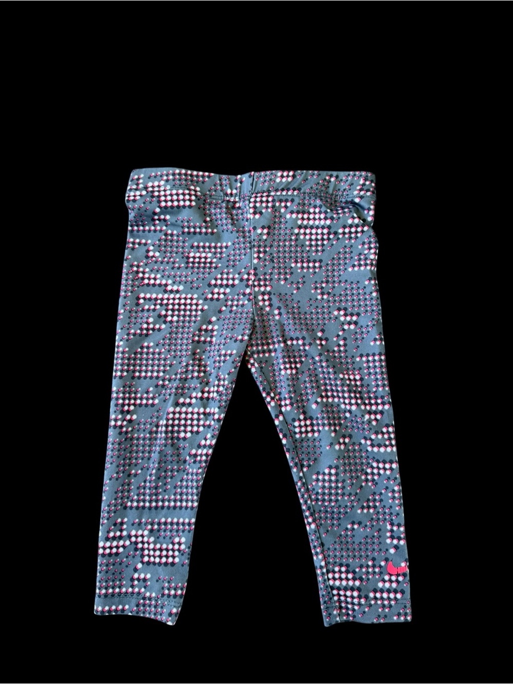 Nike Girls' Blue Leggings with Pink & White Dot Print